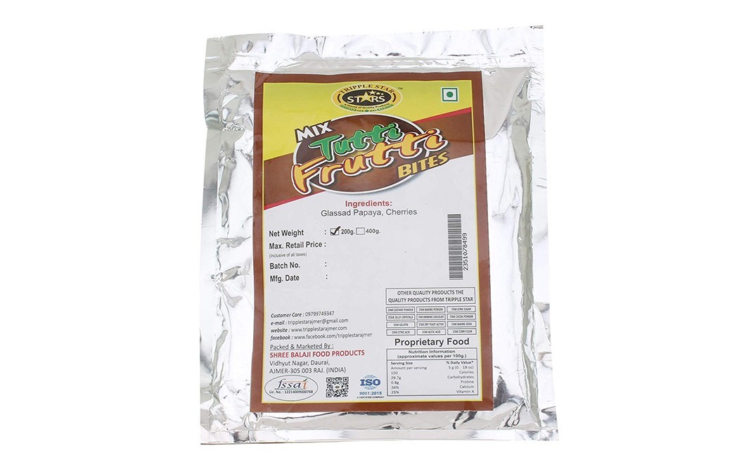 Tripple Star Mix Tutti Frutti Bites    Pack  200 grams